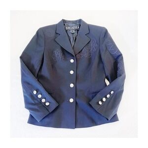 Escada Margaretha Ley Embroidered Black Blazer 23002464 SZ36